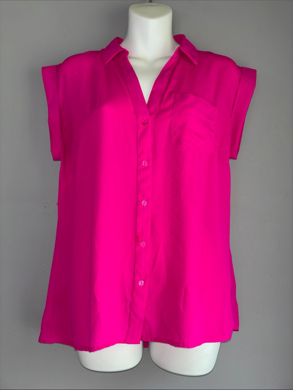The Limited Hot Pink Button-Down Blouse
